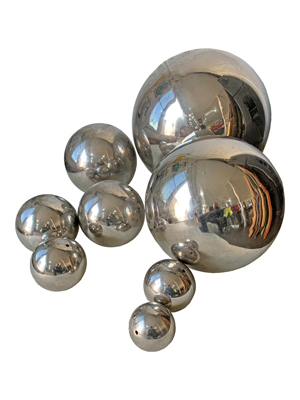 Polished Silver Spheres and Orbs Props, Prop Hire