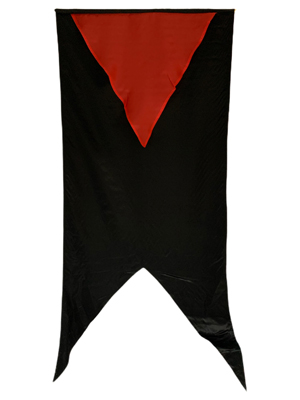 Black and Red Heraldic Banners Props, Prop Hire