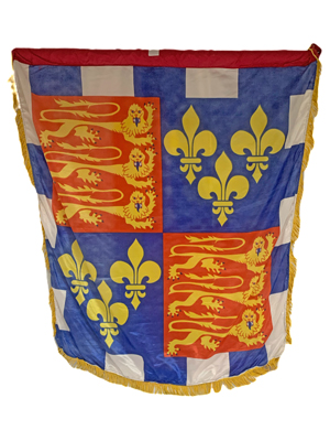 Medieval Heraldic Banner Fringed Props, Prop Hire