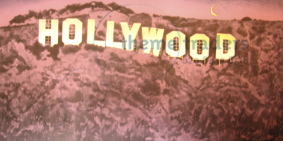 Hollywood sign on Hills Backdrop Props, Prop Hire