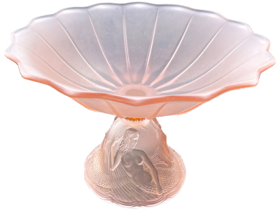 Pink Lalique Style Glass Bowl Dish Props, Prop Hire
