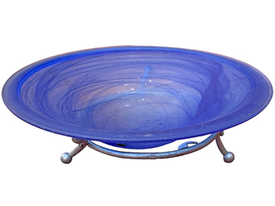Blue Glass Fruit Style Bowls on Stands Props, Prop Hire