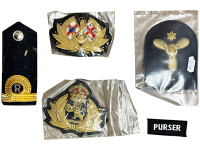 Gold Embroidered Naval Badges and Epaulettes Props, Prop Hire