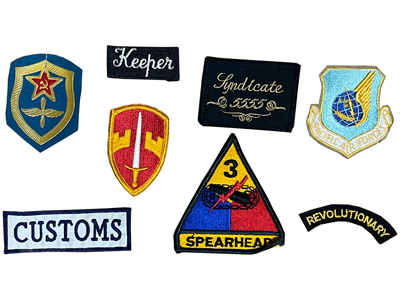 Embroidered Badges Props, Prop Hire