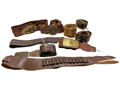 Brown Leather Re Enactment and Military Belts Props, Prop Hire