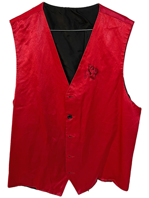 Red Silky Waistcoats Props, Prop Hire