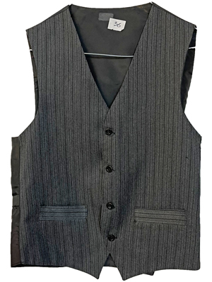 Grey Suit Stripe Waistcoats (Set Available) Props, Prop Hire