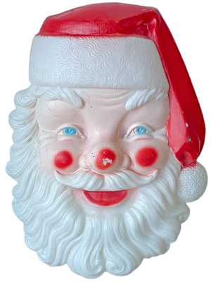 1 Metre Blackpool Retro Plastic Santa Head Props, Prop Hire