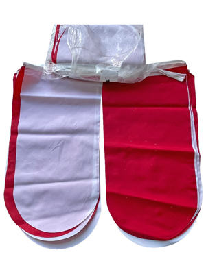 Red and White Large Scallop Bunting Props, Prop Hire