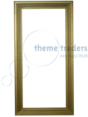 2 Metre Gold Frame with Glass Props, Prop Hire