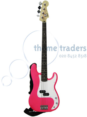 Pink Bass Guitars Props, Prop Hire