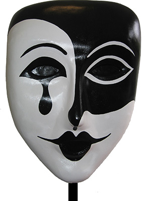 Venetian Mask - Freestanding on Pole and Base Props, Prop Hire