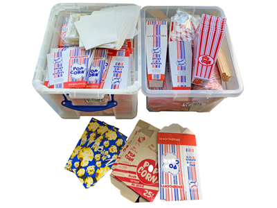 Popcorn Boxes and Cones Props, Prop Hire