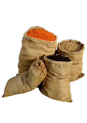 Assorted Food and Market Hessian Sacks Props, Prop Hire