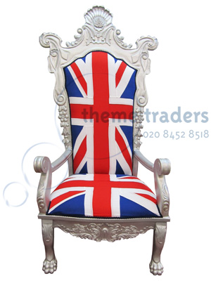 Union Jack Throne Props, Prop Hire
