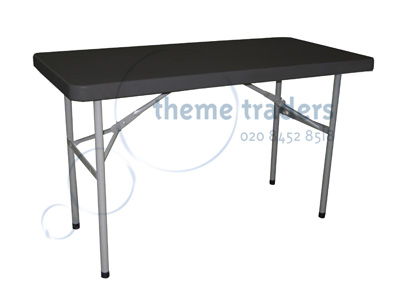 Black Plastic Trestle Table Props, Prop Hire