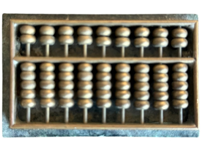 Small Antique Brass Pocket Abacus Props, Prop Hire