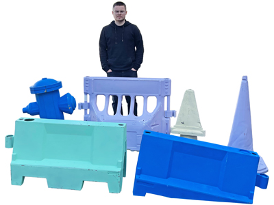 Pastel Funky Road Works Barriers Cones Hydrant Props, Prop Hire