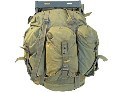 Filled Army Military Backpack Rucsacs Props, Prop Hire