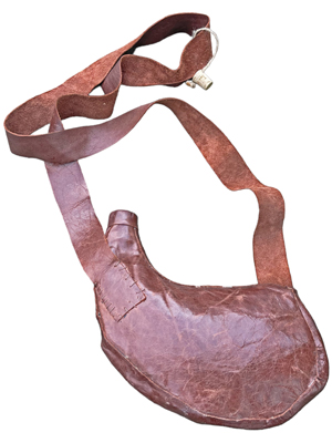 Leather Bota Wine Shoulder Bag Props, Prop Hire