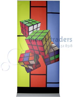80s Cube Game Banner Props, Prop Hire