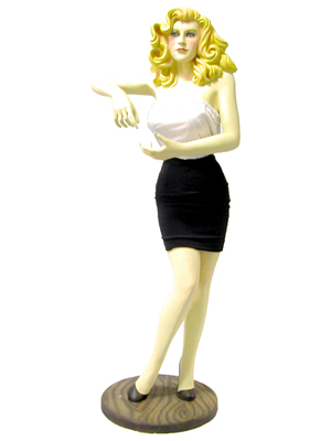 Lifesize Bartender Statue (Hold Bottle and Glass) Props, Prop Hire
