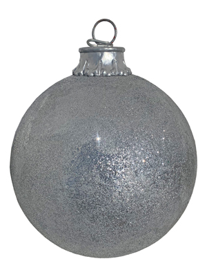 Large Silver Glitter Bauble Props, Prop Hire