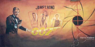 Roger Moore 007 Backdrop Props, Prop Hire