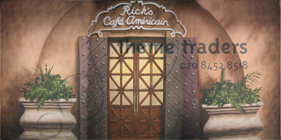 Ricks Cafe backdrop Props, Prop Hire