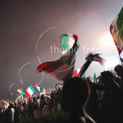 Italian Printed Football Crowd Scene Backdrop Props, Prop Hire