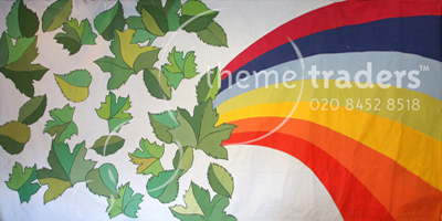 Leaves and Rainbow backdrop Props, Prop Hire
