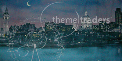 London Night Skyline backdrop Props, Prop Hire