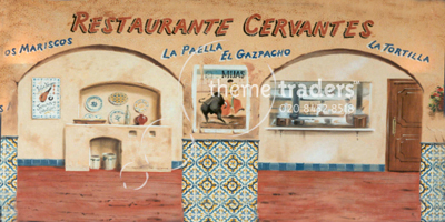 Spanish Restaurant Backdrop Props, Prop Hire