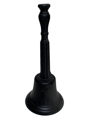 Large Black Hand Bell Props, Prop Hire