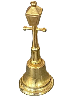 Hand Bell Ringing Lampost Brass Props, Prop Hire