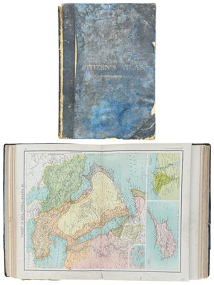 Large Ancient Citizens Atlas Book of Maps Props, Prop Hire
