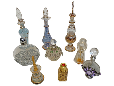 Glass Perfume Bottles Props, Prop Hire