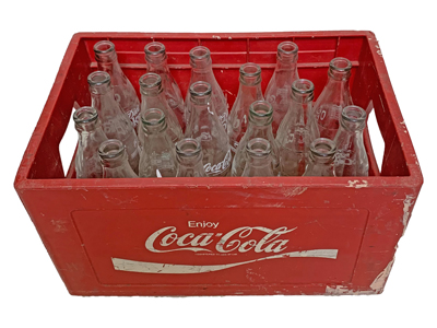 Coca Cola Crate with Bottles Props, Prop Hire