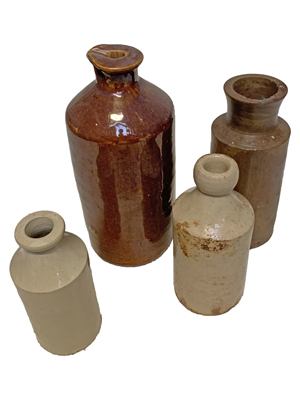 Assorted Stoneware Bottles Props, Prop Hire