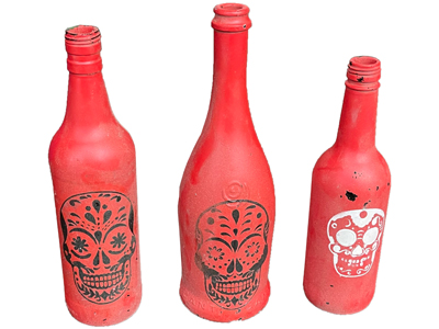 Day of the Dead Red Bottles Props, Prop Hire