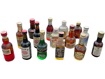 Miniatures Alcohol Bottles Props, Prop Hire