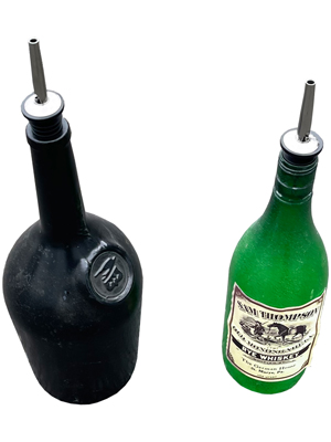 Spirit Bottles With Pourers Props, Prop Hire