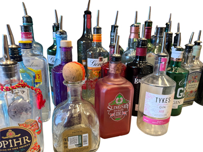 Sprit Bottles with Pourers Props, Prop Hire