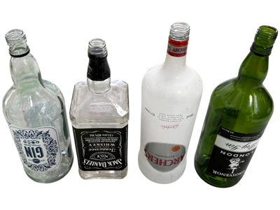 1.5 Litre Spirit Bottles (very large selection all spirits) Props, Prop Hire