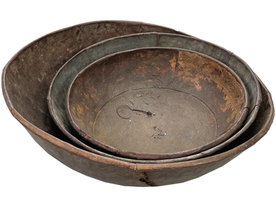 40cms Ancient Metal Bowls Props, Prop Hire