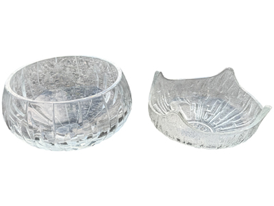 Large Crystal Cut Glass Vintage Bowls Props, Prop Hire