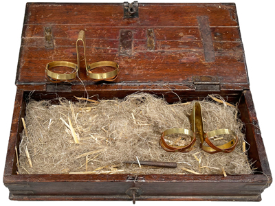 Ancient Box With Gold Alchemy Charm Holders Props, Prop Hire