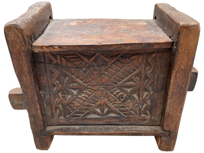 Ancient Hand Carved Wooden Box Props, Prop Hire