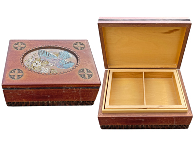 Wooden Desk Top Dressing Table Box With Bird Design Props, Prop Hire