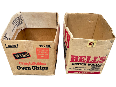 Supermarket Product Retro Cardboard Boxes Props, Prop Hire